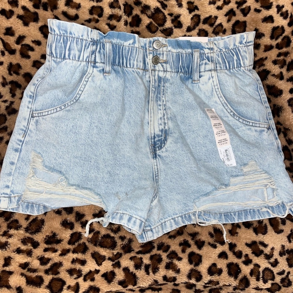 Denim mom shorts